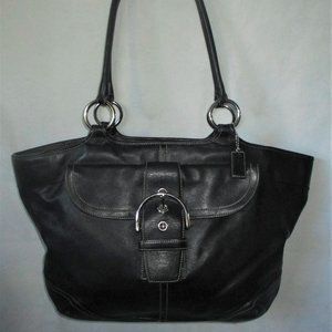 COACH 2004 X Large Soho Black Leather Business Travel Carry All Bag 5770